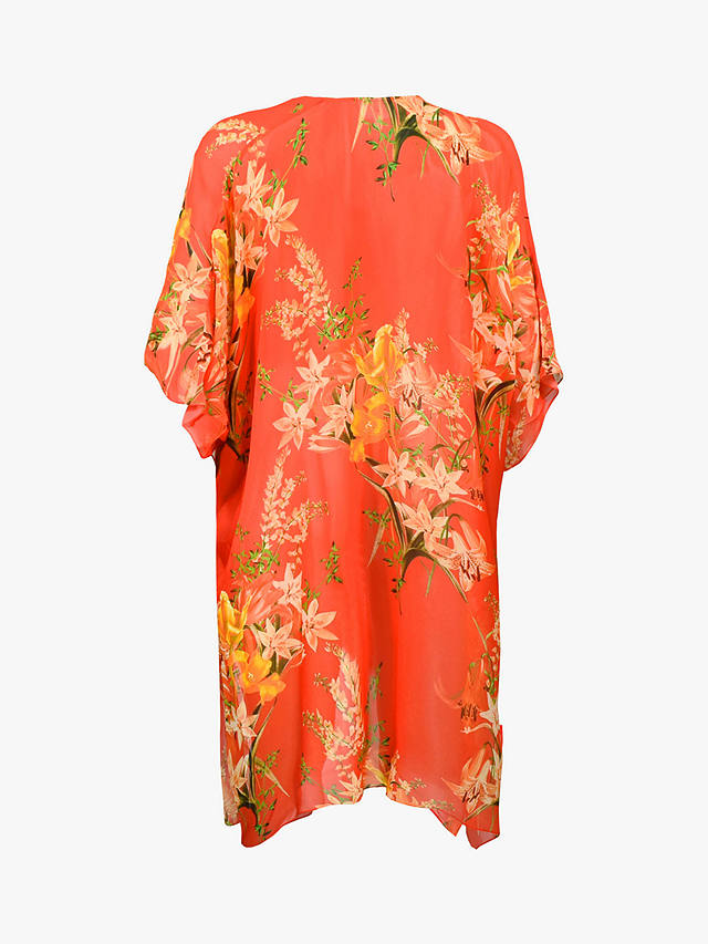 Live Unlimited Curve Floral Print Kimono, Red/Multi at John Lewis ...