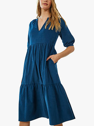 Baukjen Becca Organic Cotton Tiered Dress, Sea Blue
