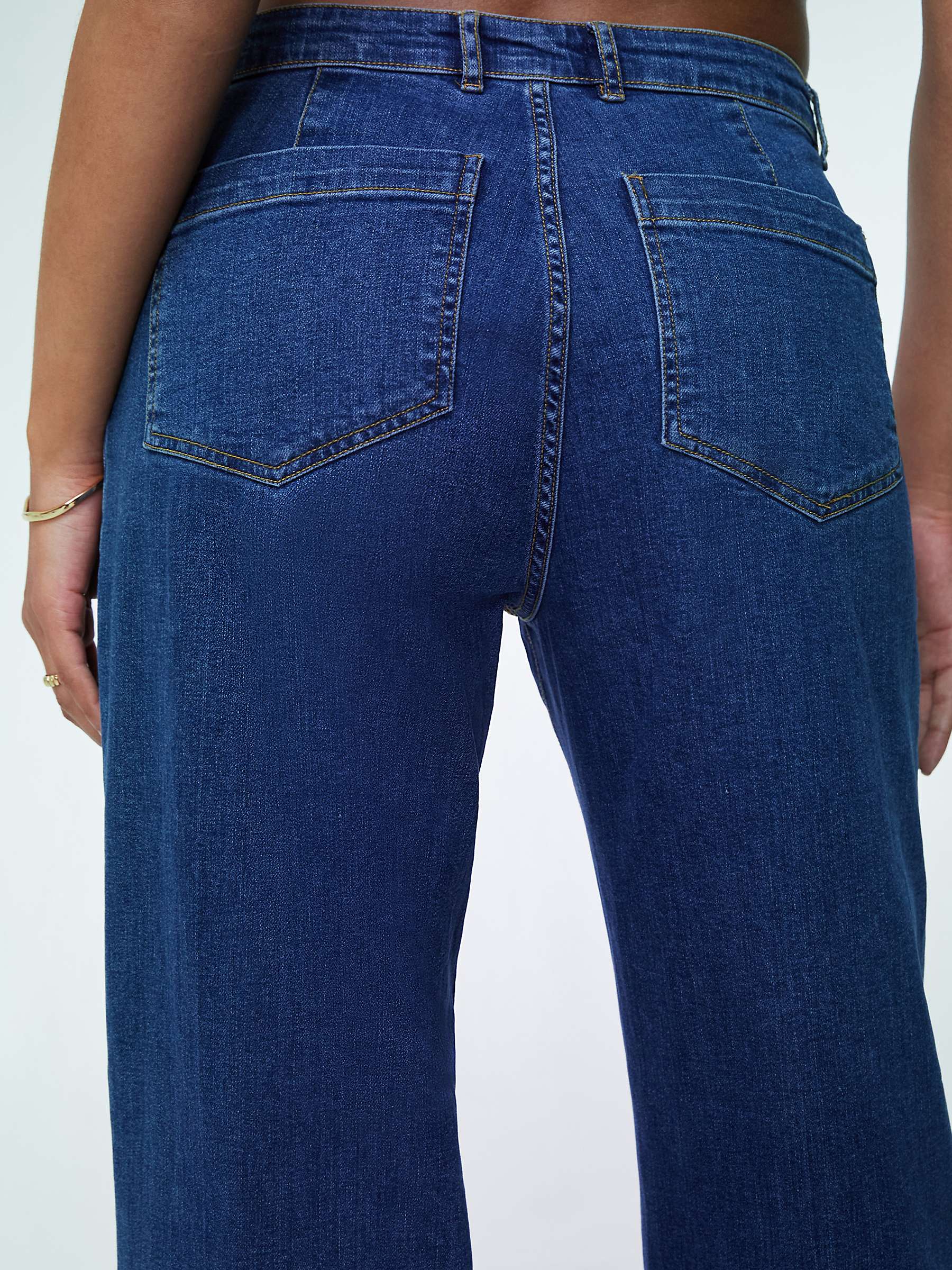 Buy Baukjen Lou Organic Cotton Wide Leg Jeans, Washed Indigo Online at johnlewis.com