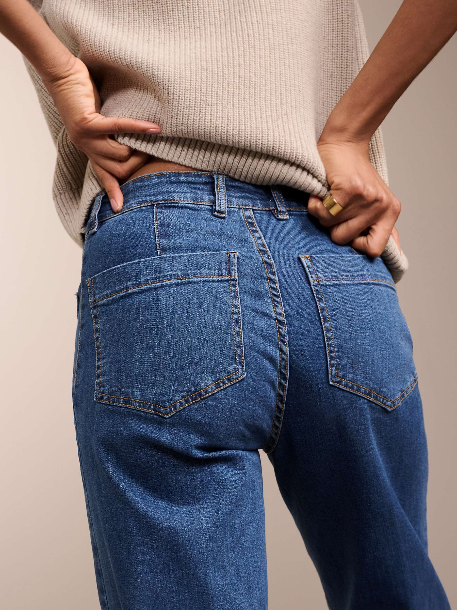 Buy Baukjen Lou Organic Cotton Wide Leg Jeans, Washed Indigo Online at johnlewis.com