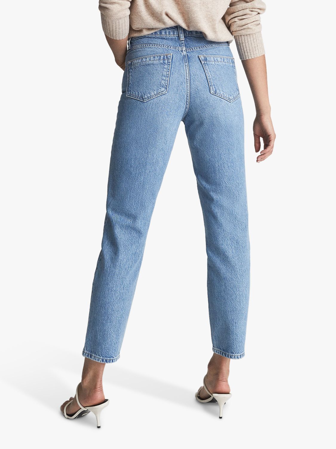 Reiss Raye Cropped Jeans, Pale Blue at John Lewis & Partners