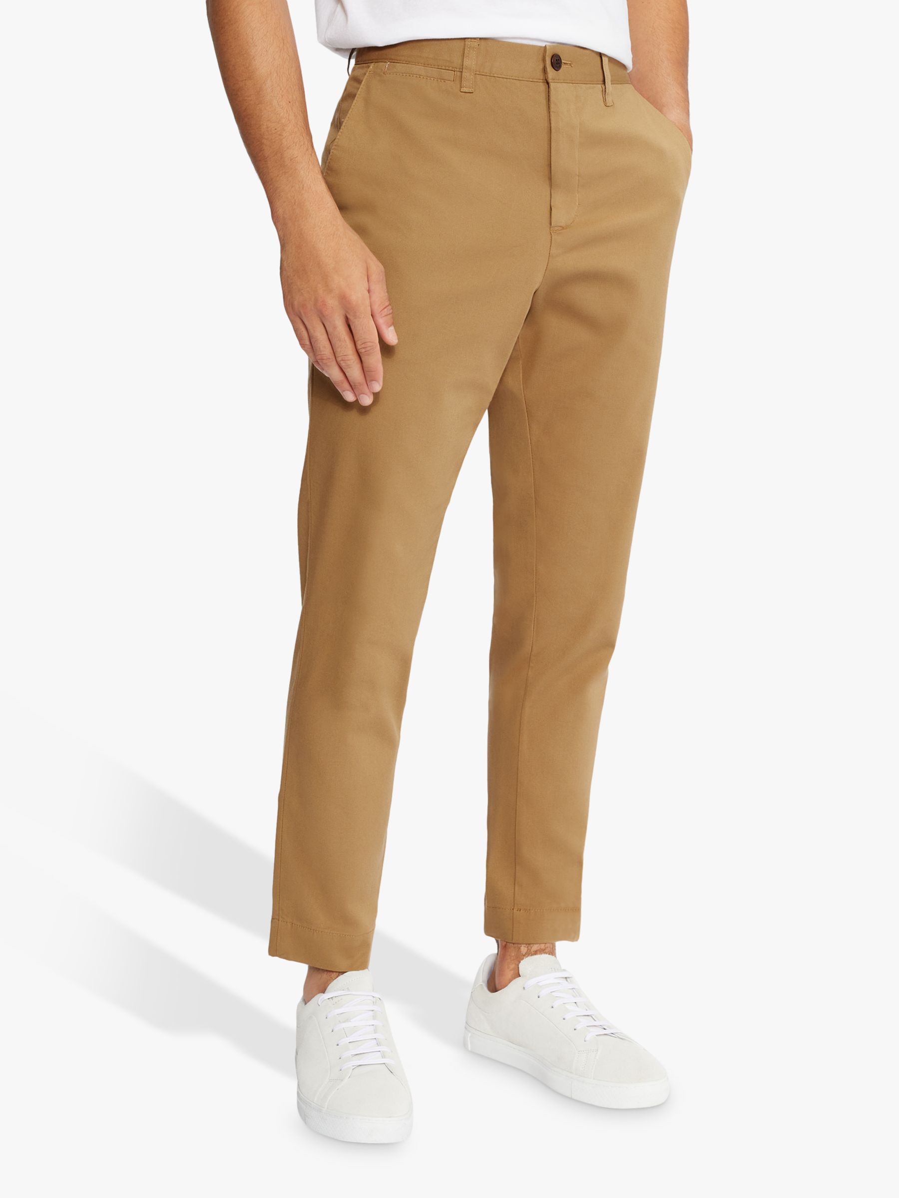 Ted Baker Genbee Cotton Lyocell Chinos, Natural at John Lewis & Partners