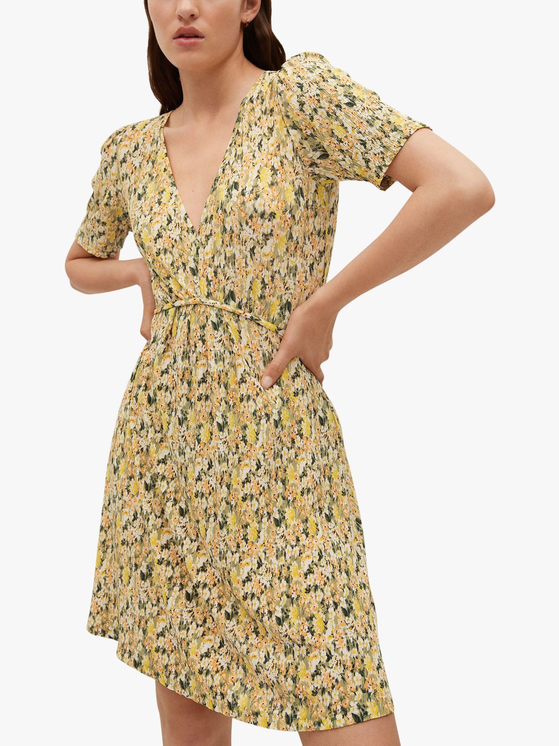 Mango Floral Print Short Dress, Multi