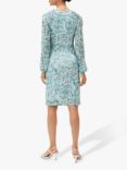 Phase Eight Jolie Swirl Mesh Dress, Aquamarine/Ecru