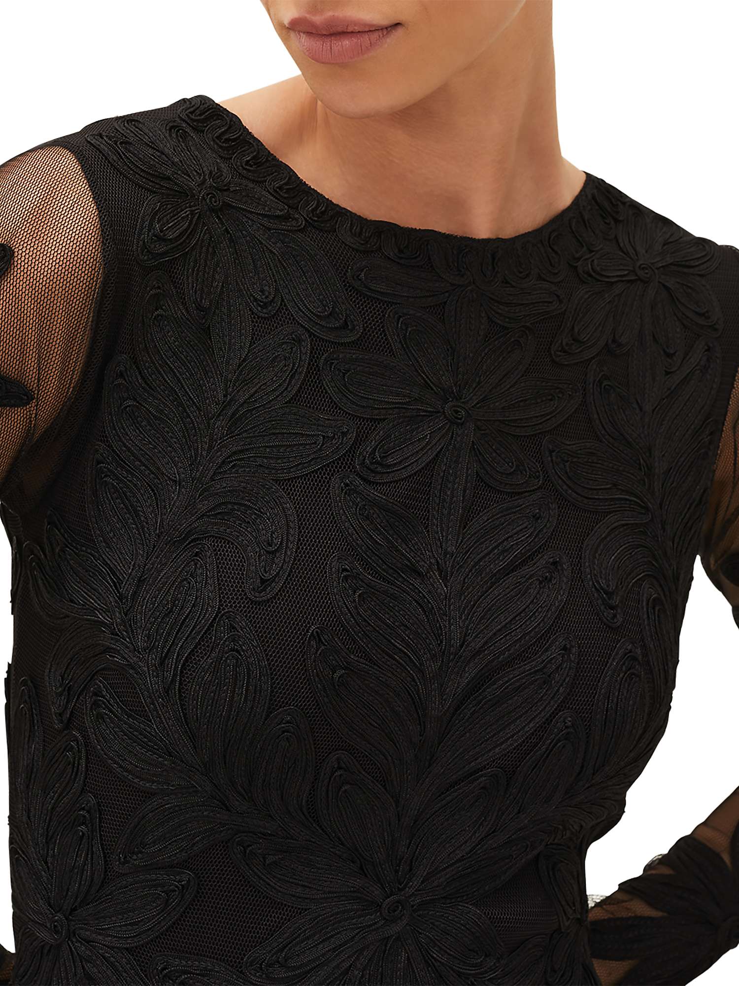 Buy Phase Eight Isobel Tapework Detail Dress, Black Online at johnlewis.com