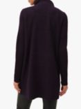 Phase Eight Byanca Zip Up Knit Coat, Blackcurrant