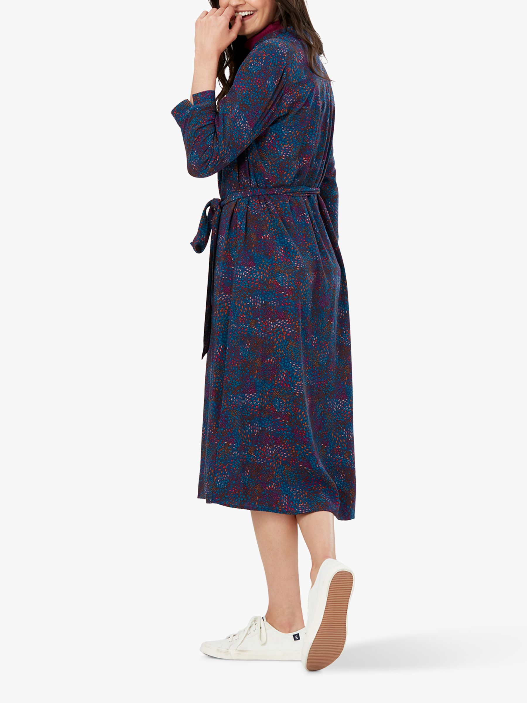 Joules Reagan Spot Print Midi Dress, Navy, 6