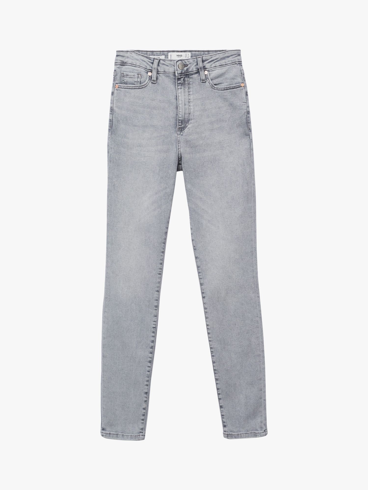 Mango Anne High Waist Skinny Jeans, Open Grey at John Lewis & Partners