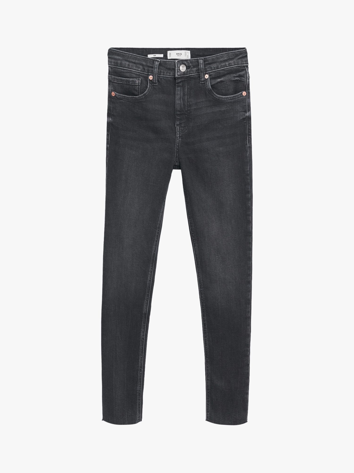 Mango Isa Crop Skinny Jeans, Open Grey at John Lewis & Partners