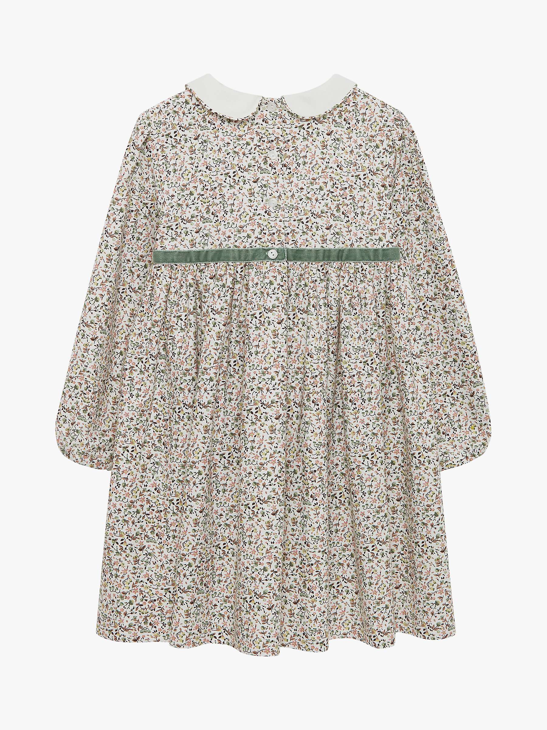 Buy Trotters Confiture Kids' Aubrey Bow Floral Dress, Green/Multi Online at johnlewis.com