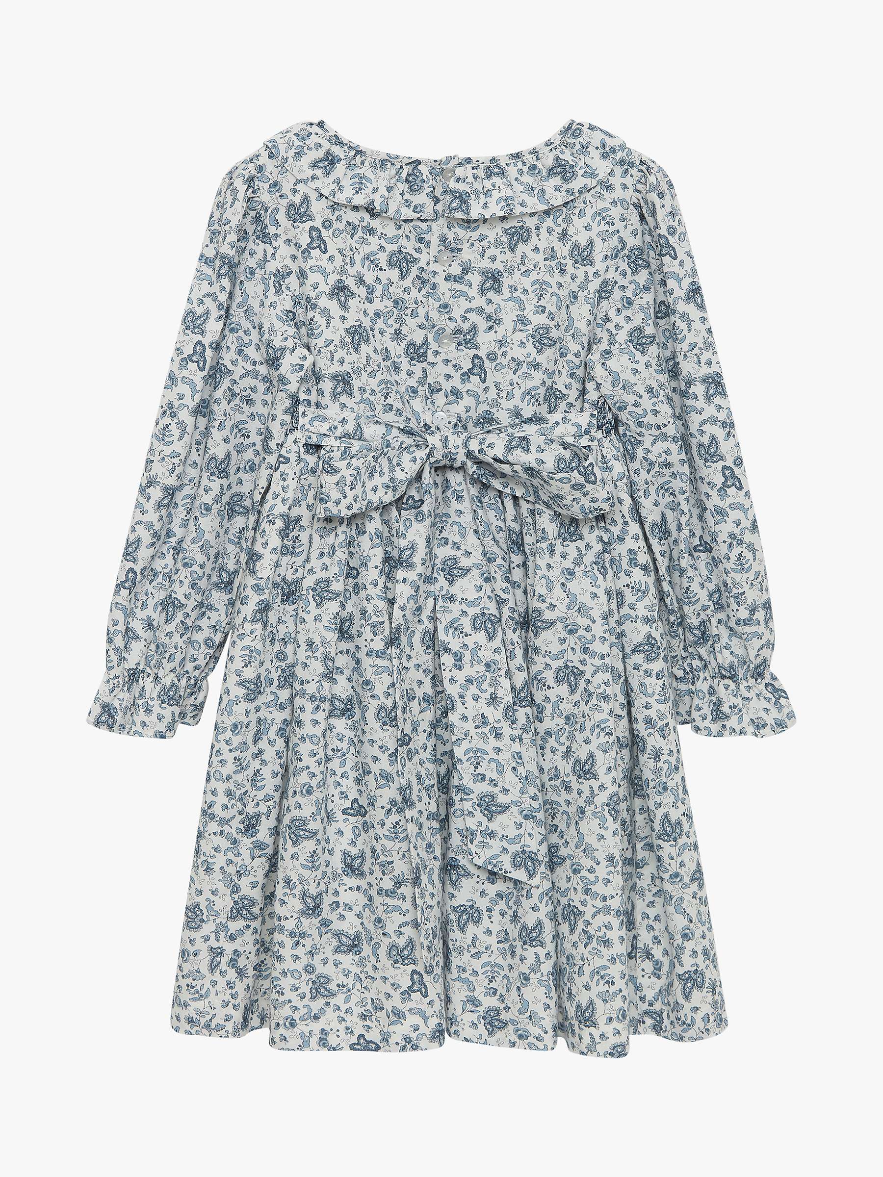 Buy Trotters Confiture Kids' Penny Paisley Smocked Dress, Off White/Blue Online at johnlewis.com