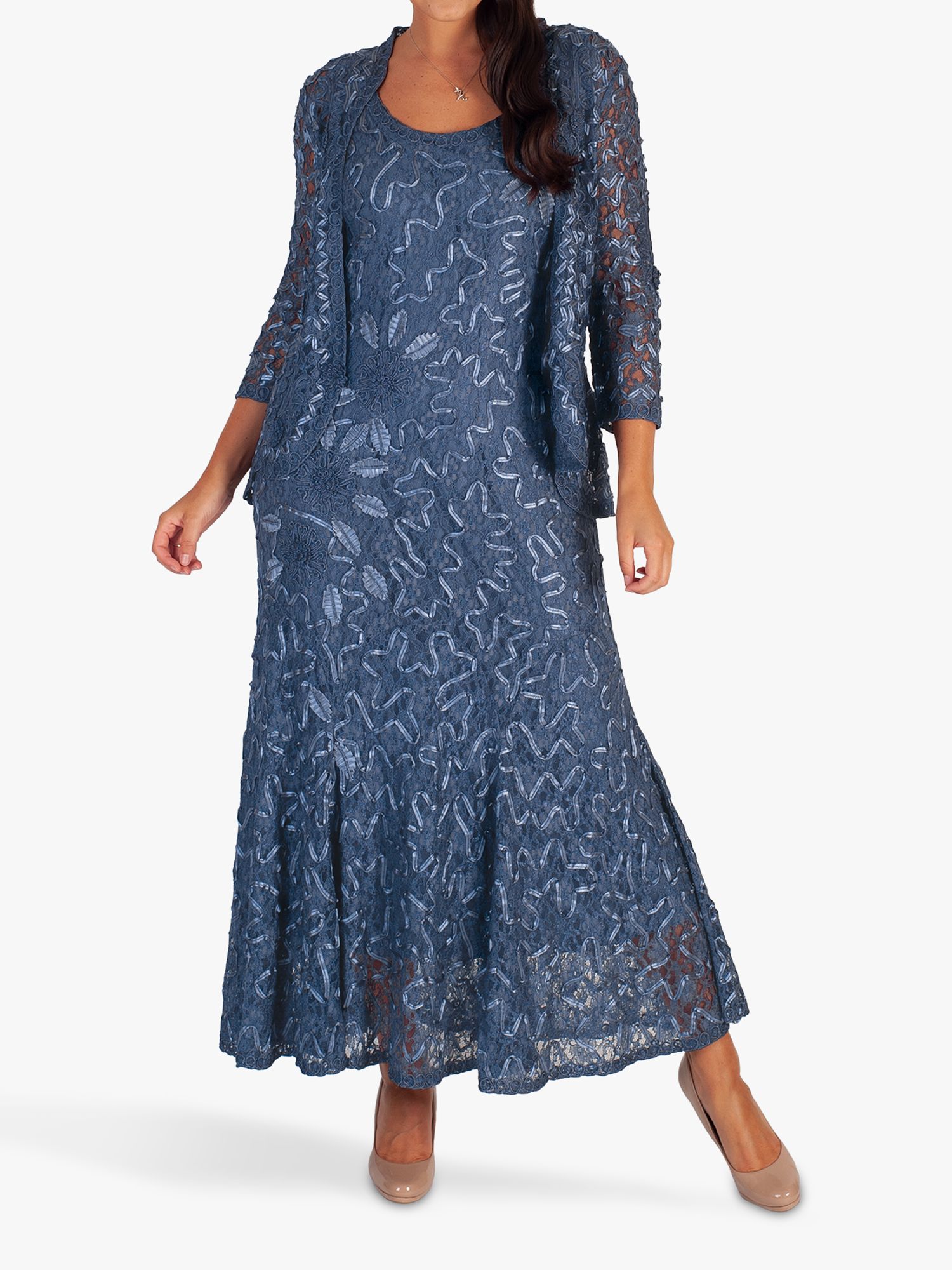 Chesca Lace Cornelli Dress, Bluebird at John Lewis & Partners