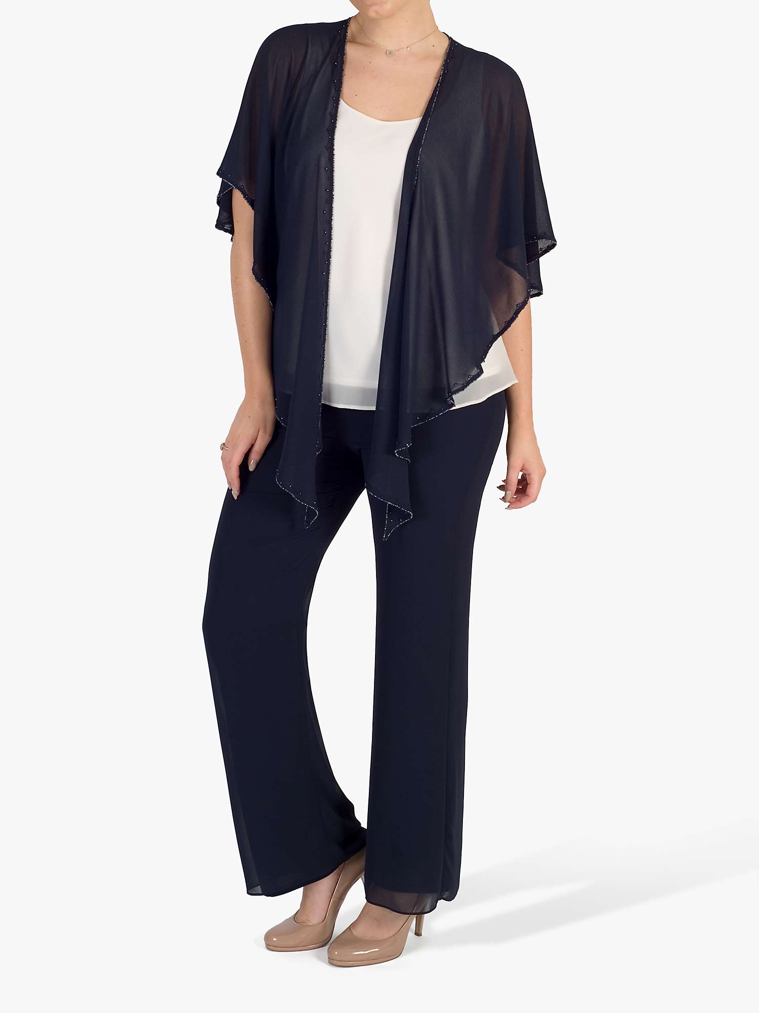 Buy Chesca Lily Beaded Shawl, Navy Online at johnlewis.com