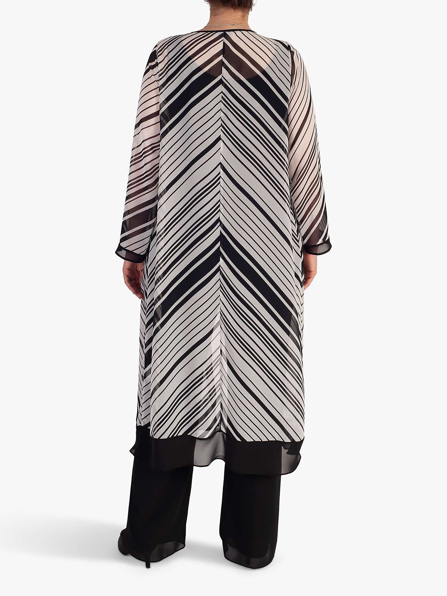 Buy chesca Striped Chiffon Coat, Ivory/Black Online at johnlewis.com