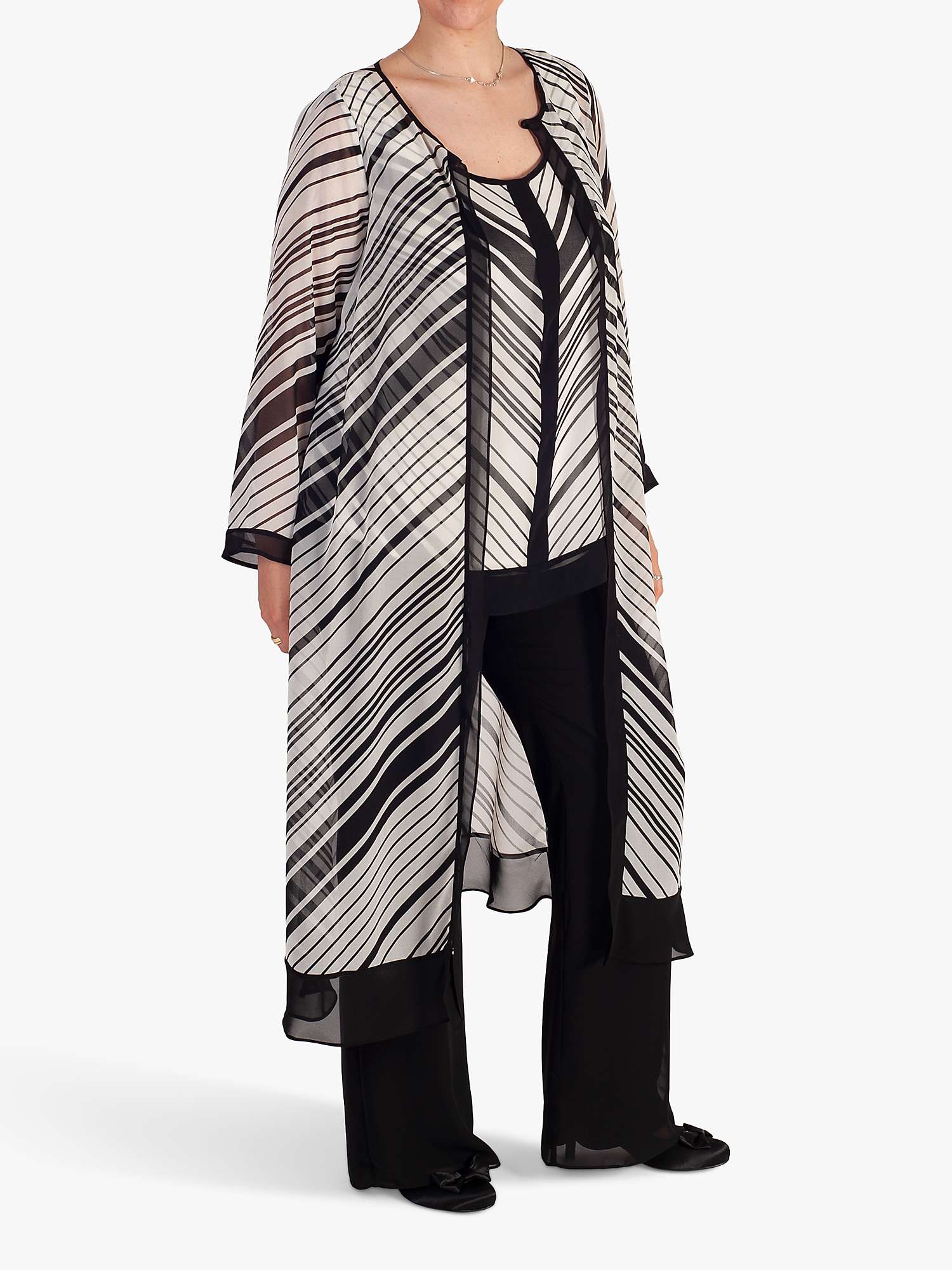 Buy chesca Striped Chiffon Coat, Ivory/Black Online at johnlewis.com