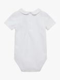 Trotters Thomas Brown Baby Milo Short Sleeve Jersey Bodysuit, White