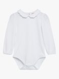 Trotters Confiture Baby Petal Collar Bodysuit, White