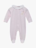Trotters Lapinou Baby Jemma Organic Cotton Duck Appliqué Jersey Bodysuit, Pale Pink/White Stripe