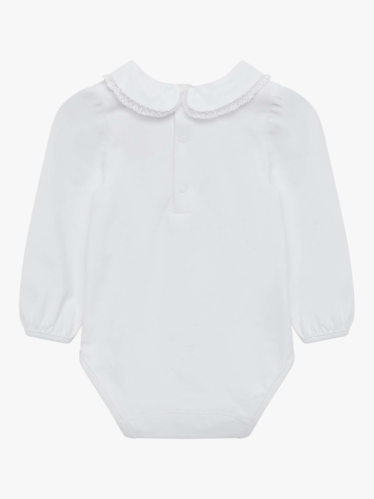 Buy Trotters Confiture Baby Evelyn Lace Trim Bodysuit, White Online at johnlewis.com