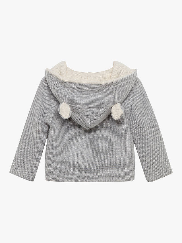 Trotters Lapinou Baby Teddy Cashmere Blend Coat, Grey Marl