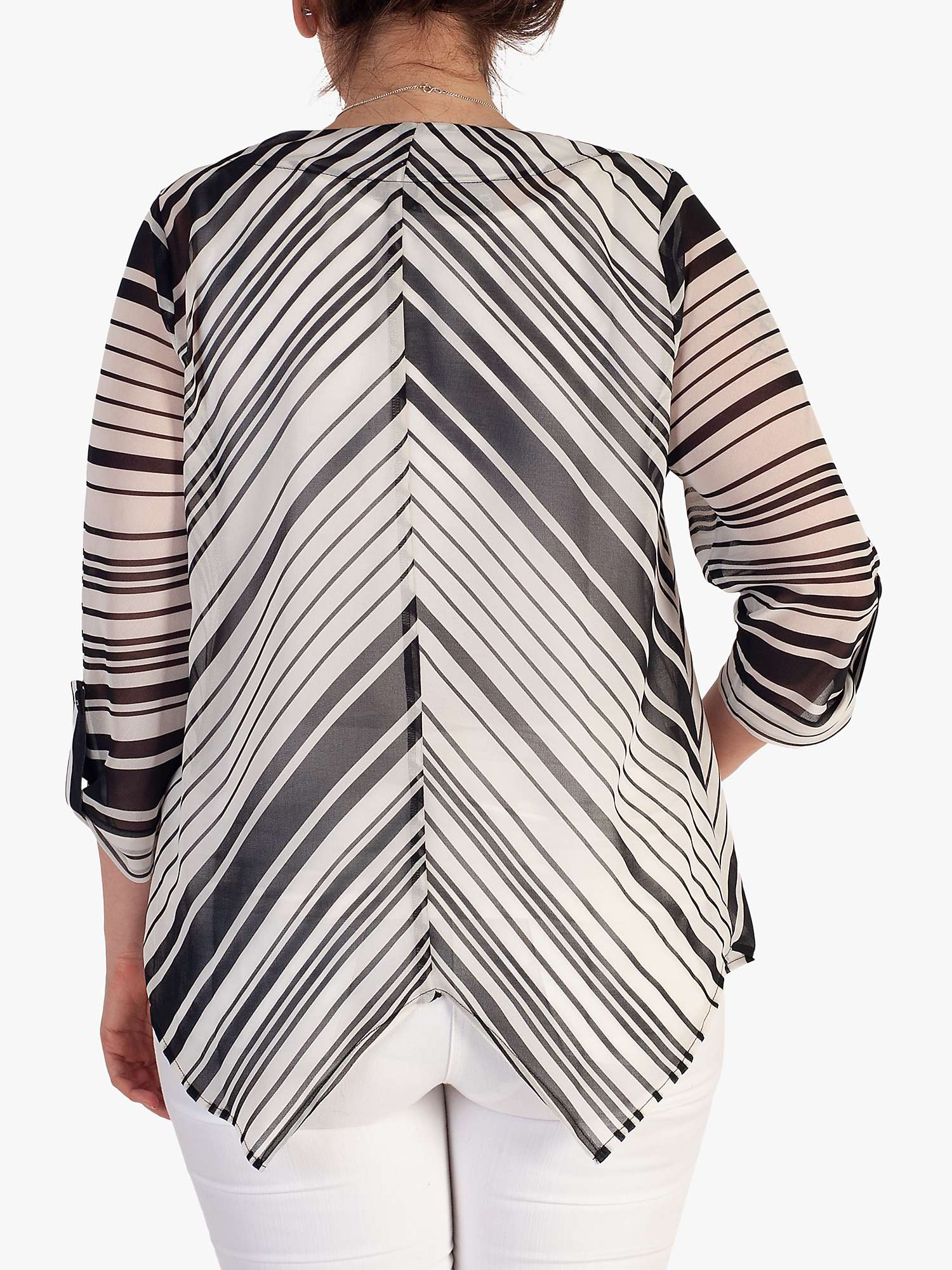 Buy chesca Striped V-Neck Tunic Top, Ivory/Black Online at johnlewis.com