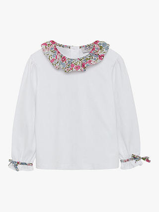 Trotters Lily Rose Kids' Poppy Willow Floral Collar Blouse, Pink