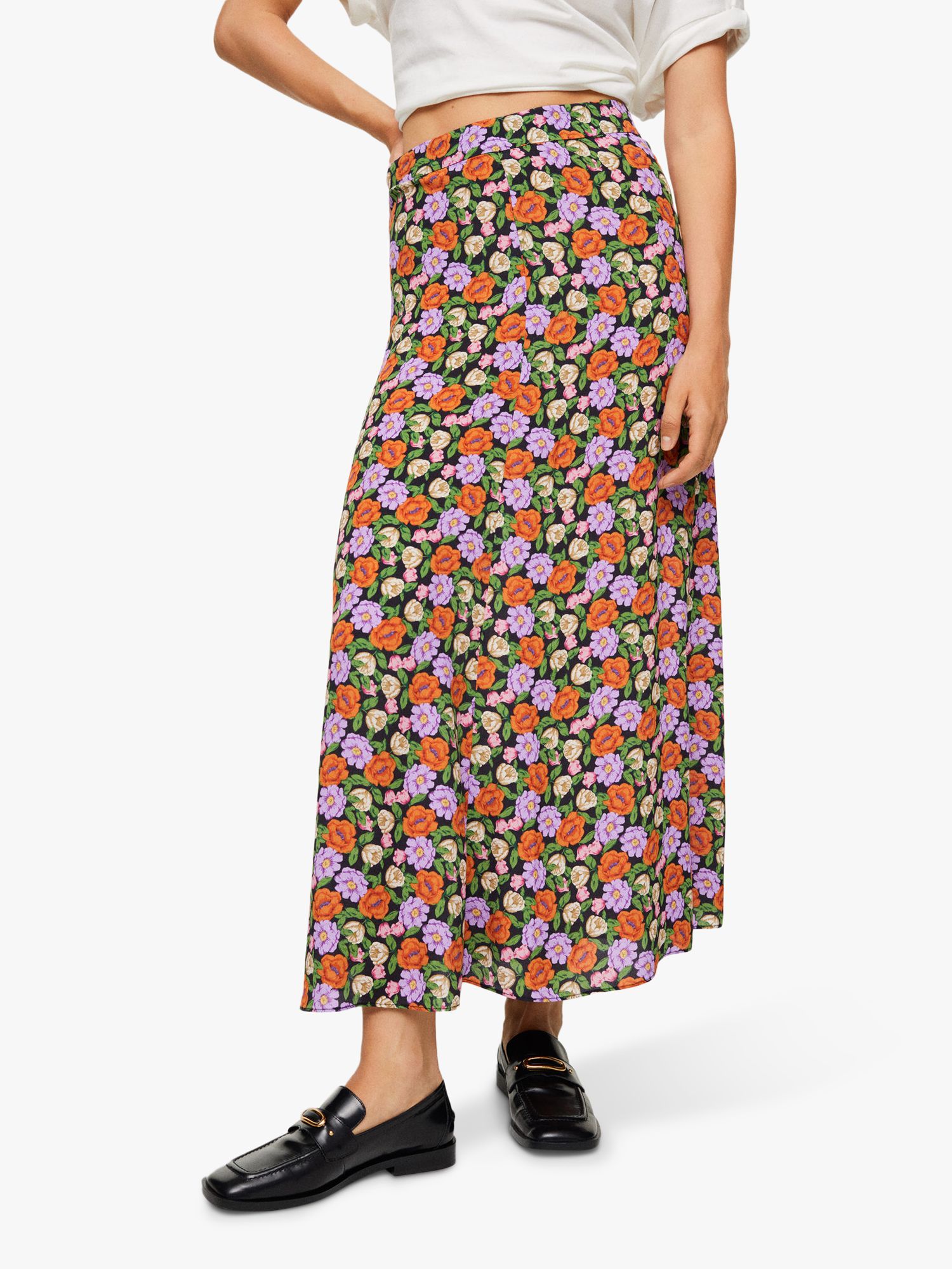 Mango Bombay Floral Print Skirt, Multi