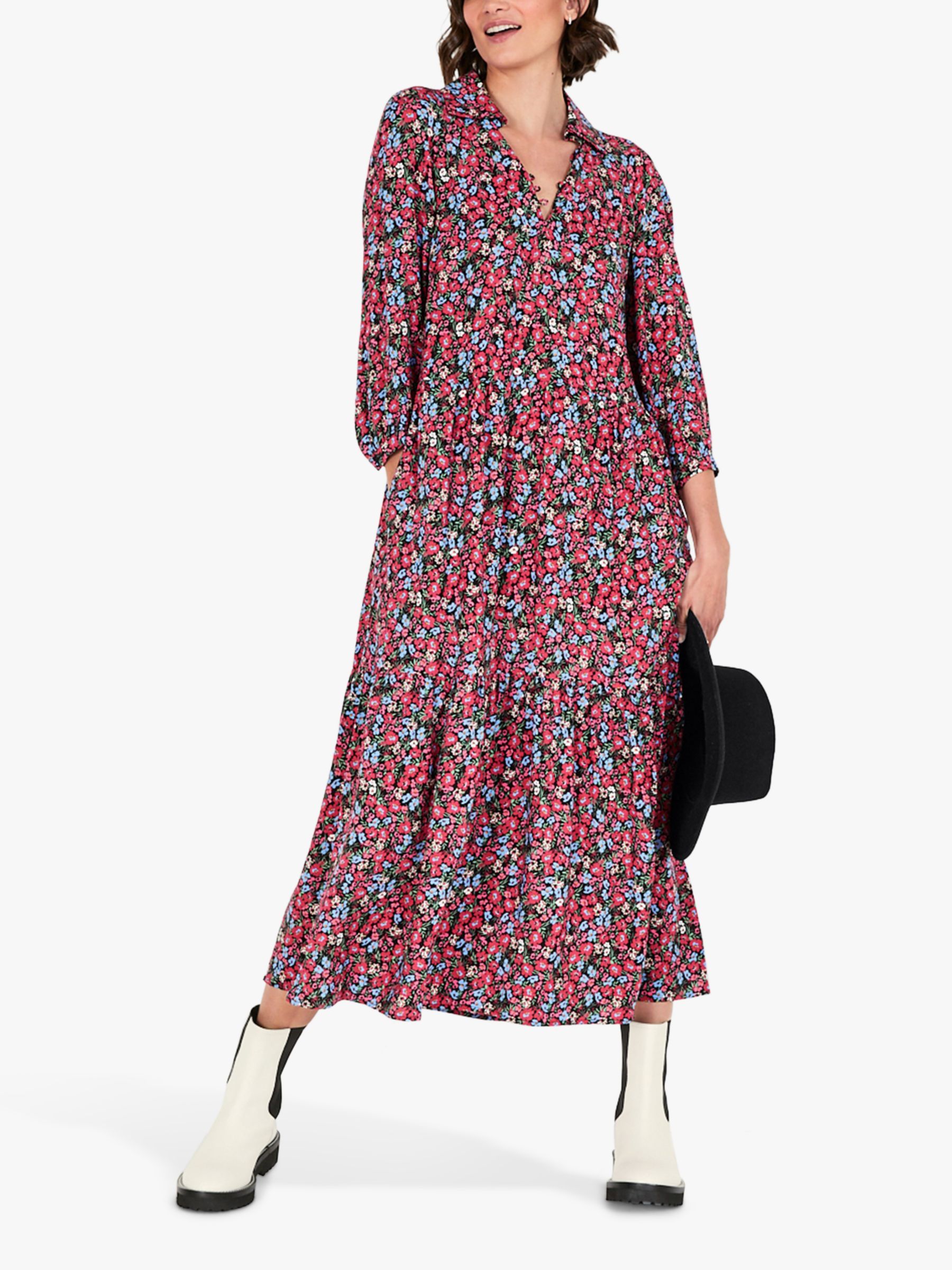 hush Lena Floral Midi Dress, Multi at John Lewis & Partners