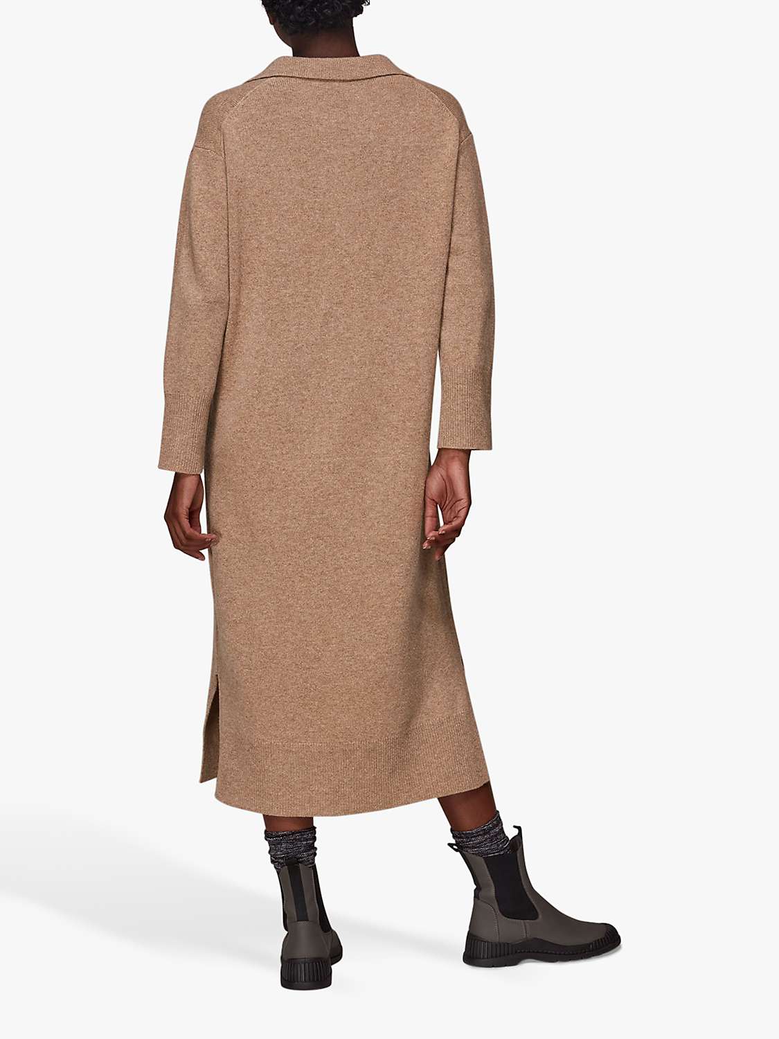 Buy Whistles Wool Blend Collar Knitted Midi Dress Online at johnlewis.com