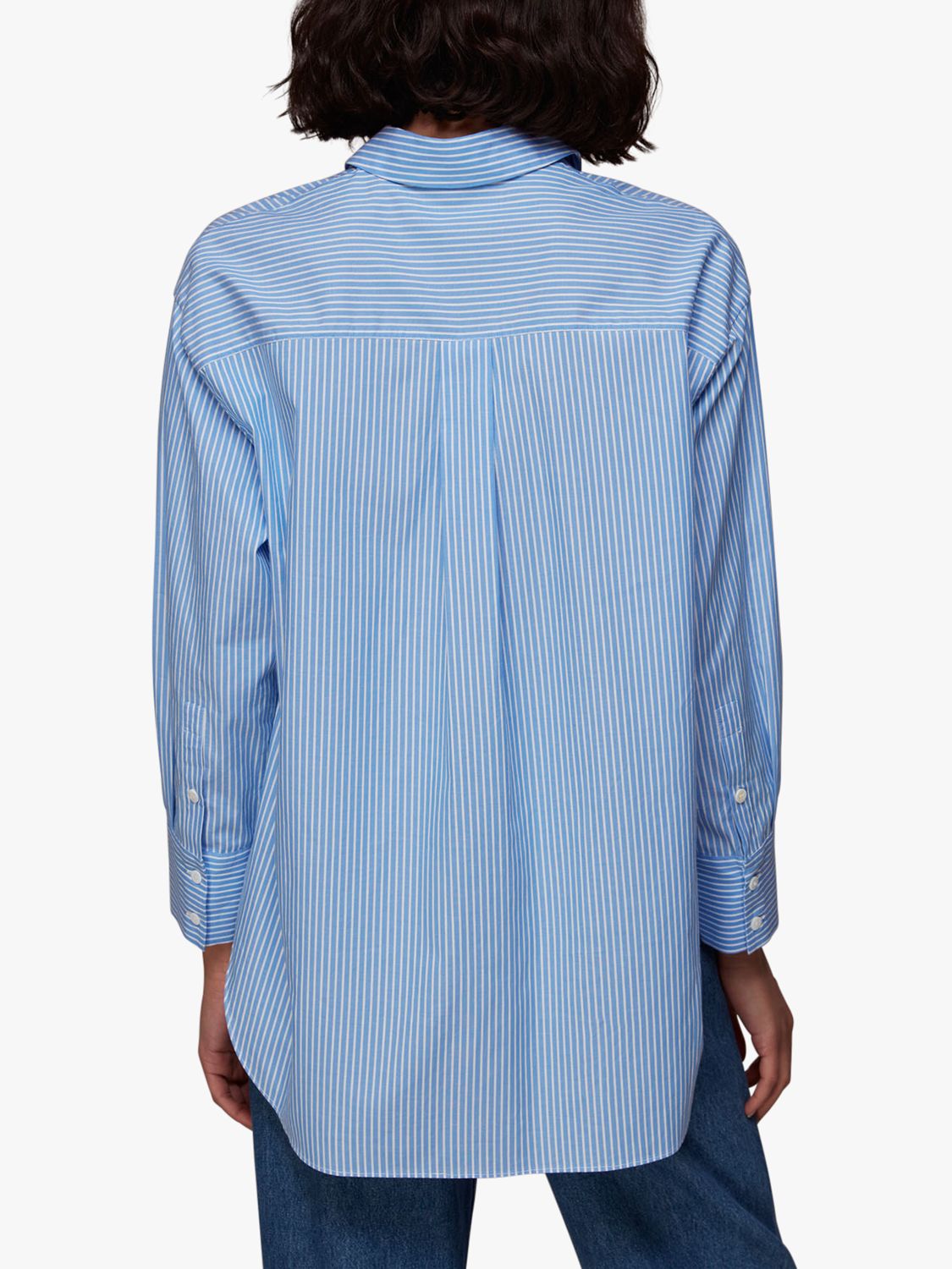 Whistles Oversized Stripe Cotton Shirt at John Lewis & Partners