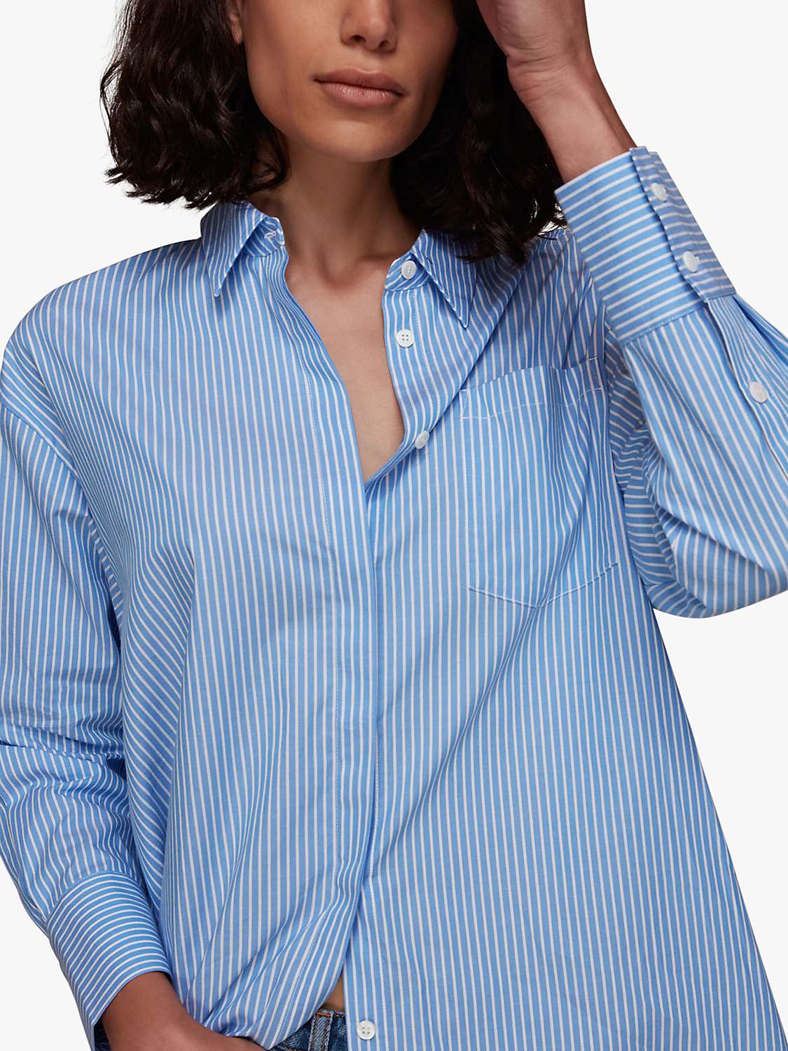 Buy Whistles Oversized Stripe Cotton Shirt Online at johnlewis.com