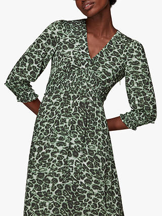 Whistles Clouded Leopard Print Midi Dress
