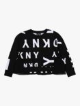 DKNY Kids' Logo Tulle Frill Sweatshirt, Black