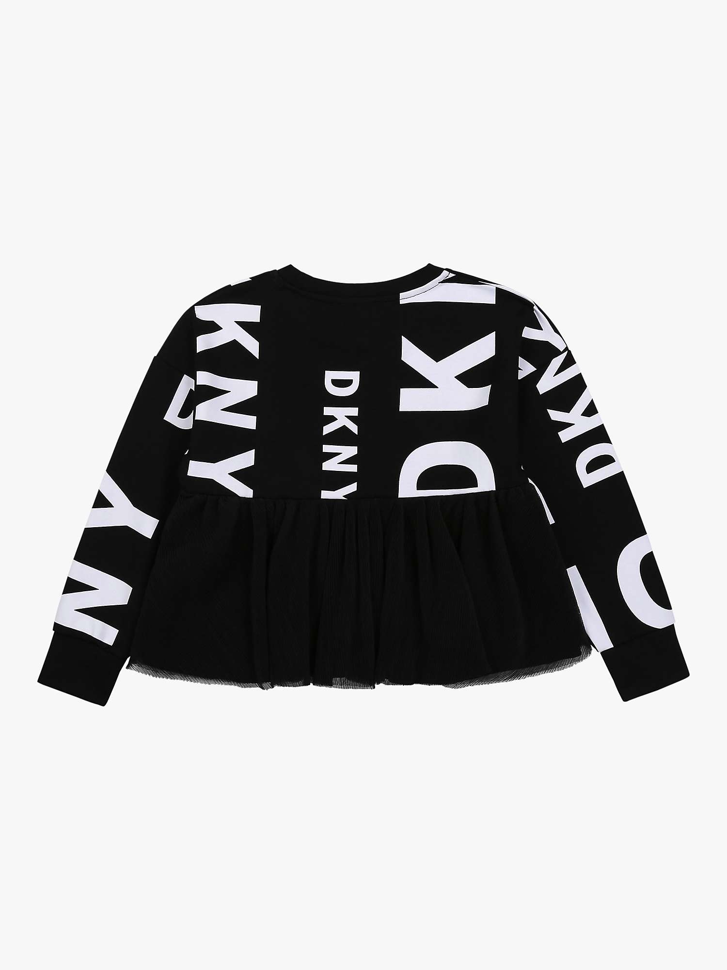 Buy DKNY Kids' Logo Tulle Frill Sweatshirt, Black Online at johnlewis.com