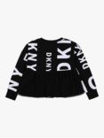 DKNY Kids' Logo Tulle Frill Sweatshirt, Black