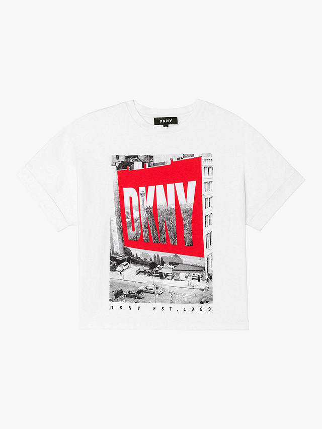 DKNY Organic Cotton Mini Me Illustration T-Shirt, White