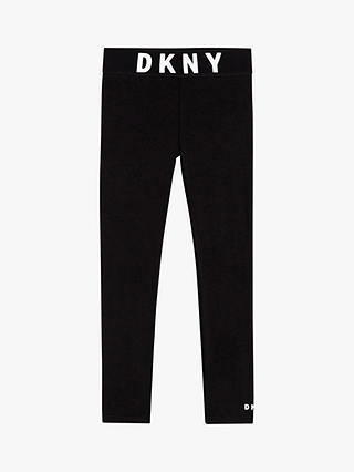 DKNY Kids' Logo Waistband Leggings, Black