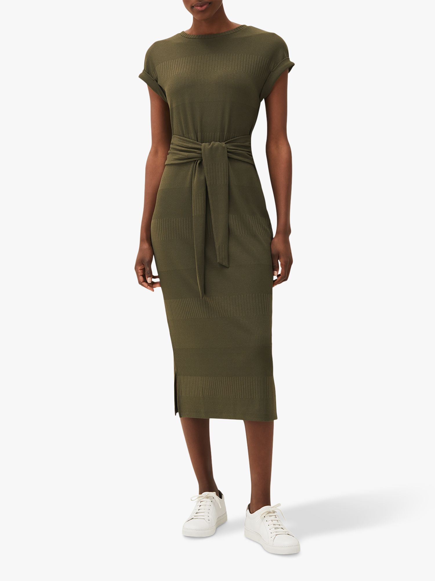 Phase Eight Yazmina Jersey Dress, Khaki Green 8 female 96% polyester, 4% elastane