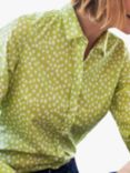 Pure Collection Spot Print Cotton Shirt, Chartreuse