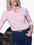 Pure Collection Gingham Cotton Shirt, Pink/White