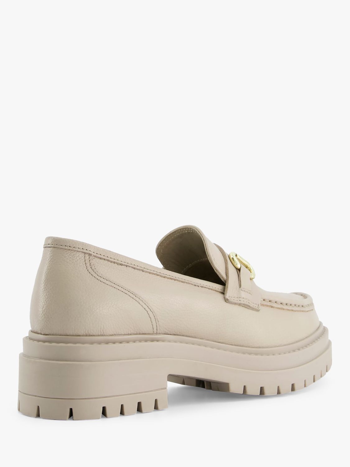 Dune Gallagher Flatform Leather Loafers, Cream at John Lewis & Partners