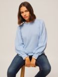 AND/OR Tara Embroidery Puff Sleeve Sweatshirt, Blue