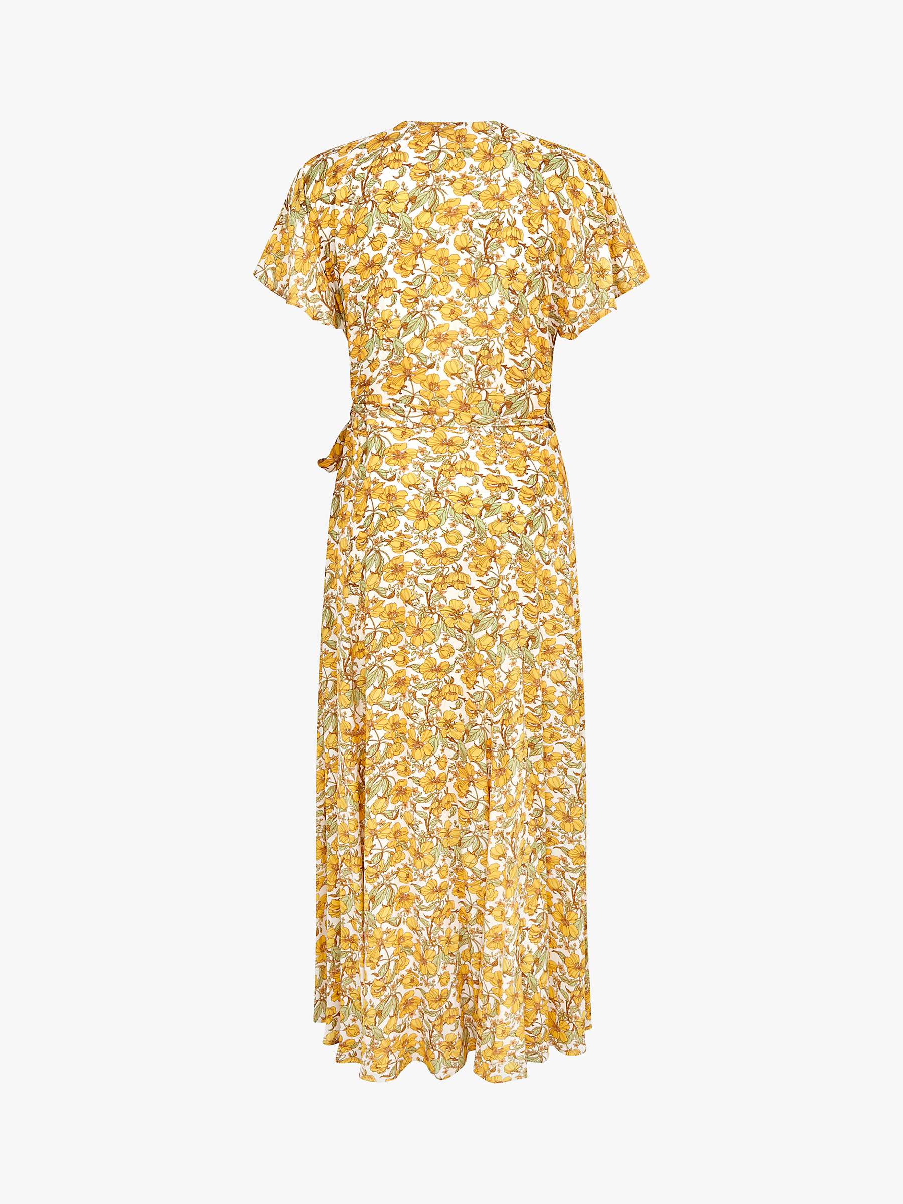 Ghost Hattie Floral Midi Dress, Yellow Vines at John Lewis & Partners