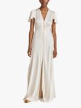 Ghost Delphine Satin Maxi Dress, Dark Nude