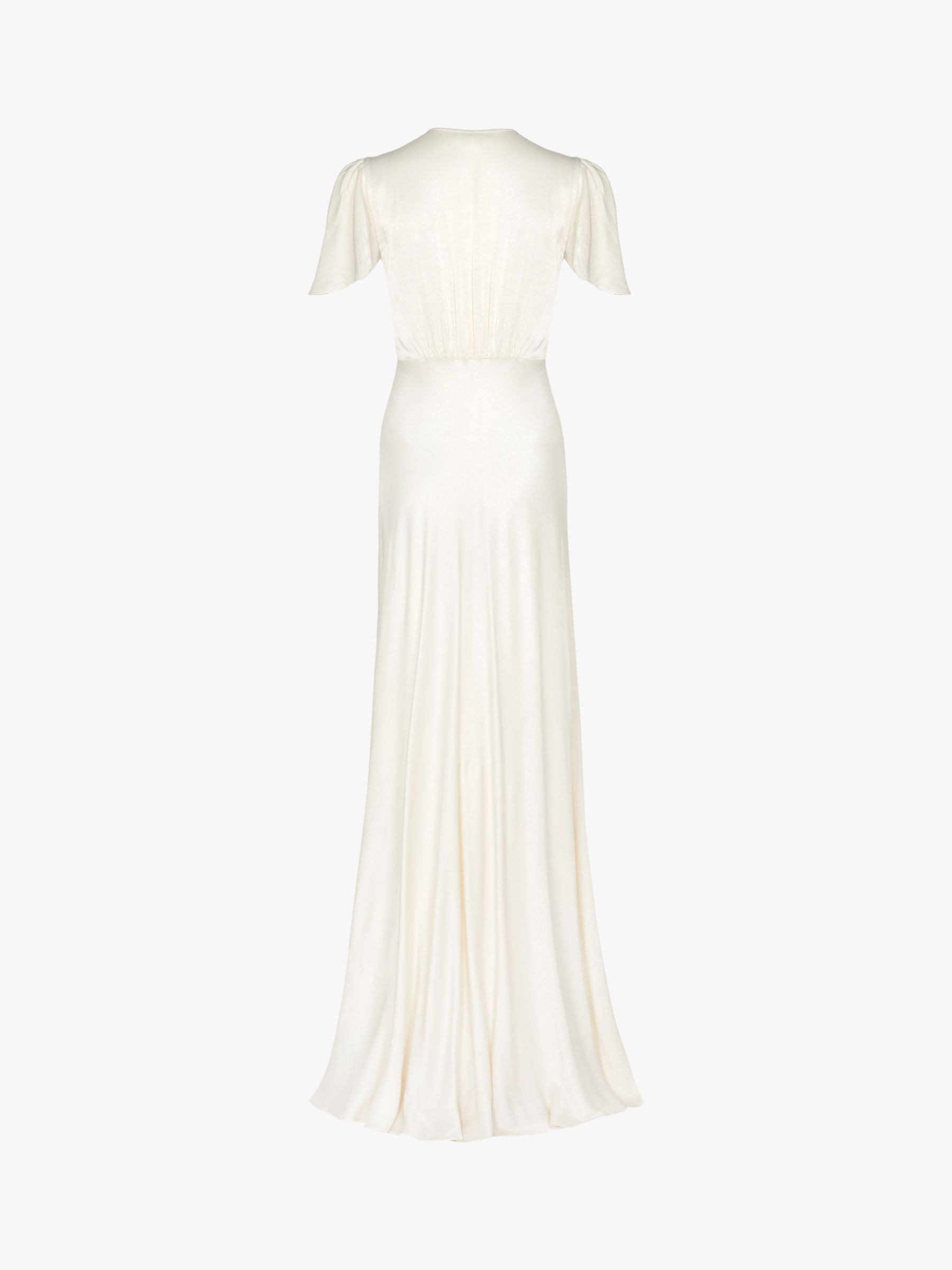 Ghost Delphine Satin Maxi Dress, Ivory, M