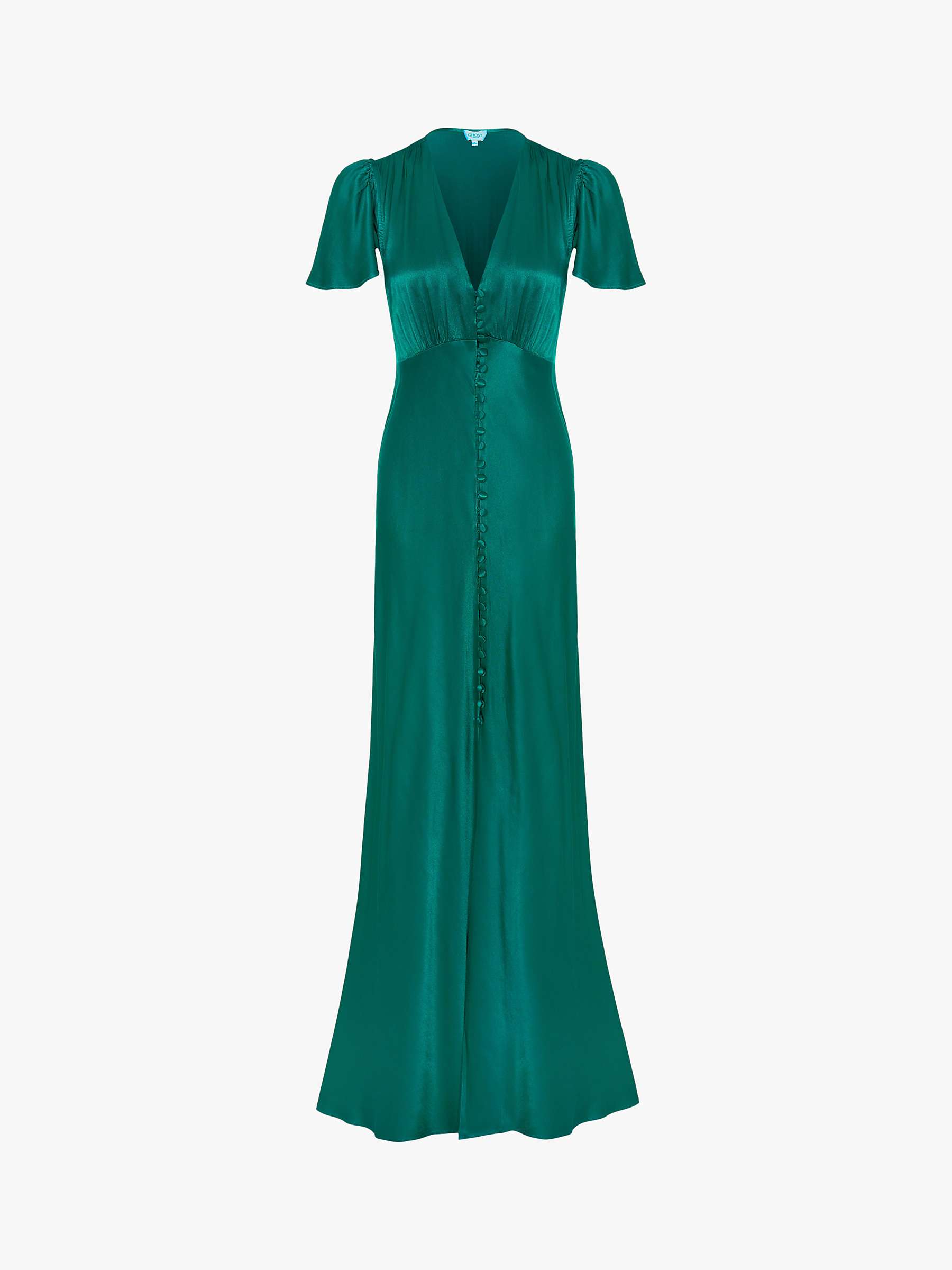 Buy Ghost Delphine Empire Line Maxi Dress, Emerald Green Online at johnlewis.com