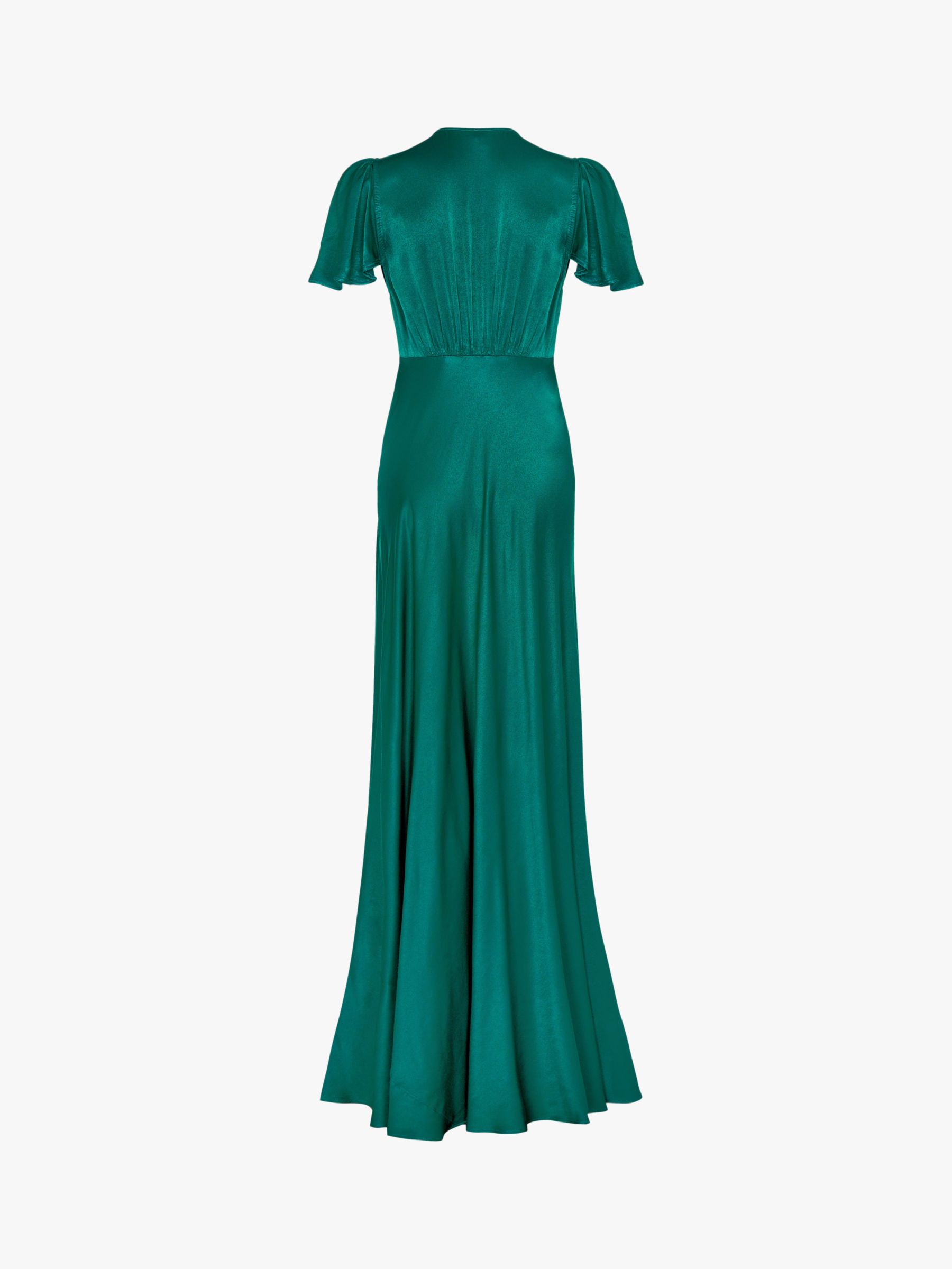 Ghost Delphine Empire Line Maxi Dress, Emerald Green at John Lewis ...