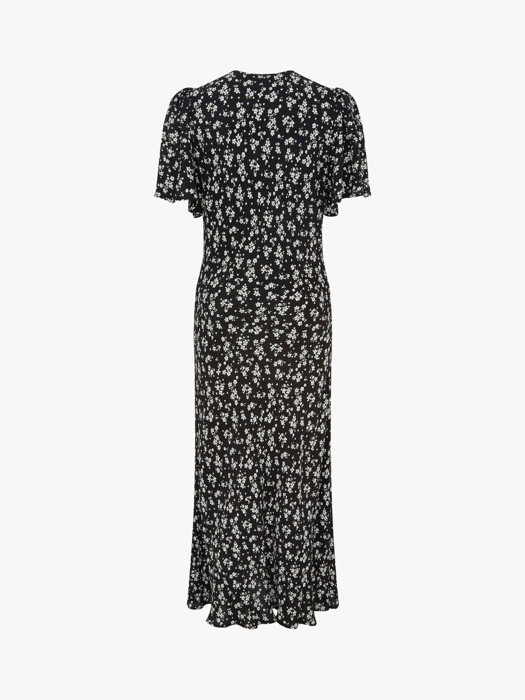 Ghost Lana Ditsy Floral Print Midi Dress, Black/Multi at John Lewis ...