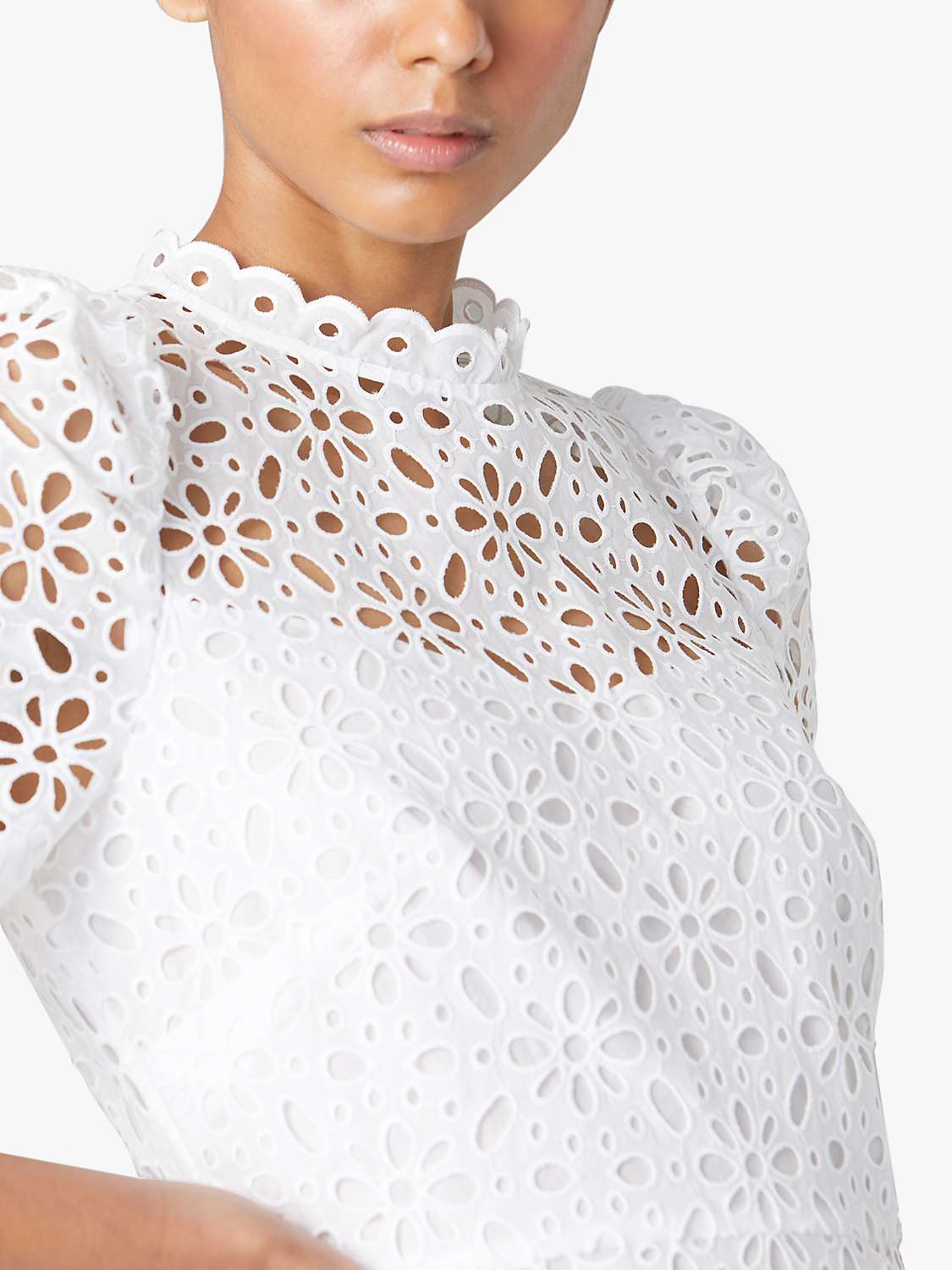 Buy L.K.Bennett Honor Broderie Anglaise Midi Dress, White Online at johnlewis.com