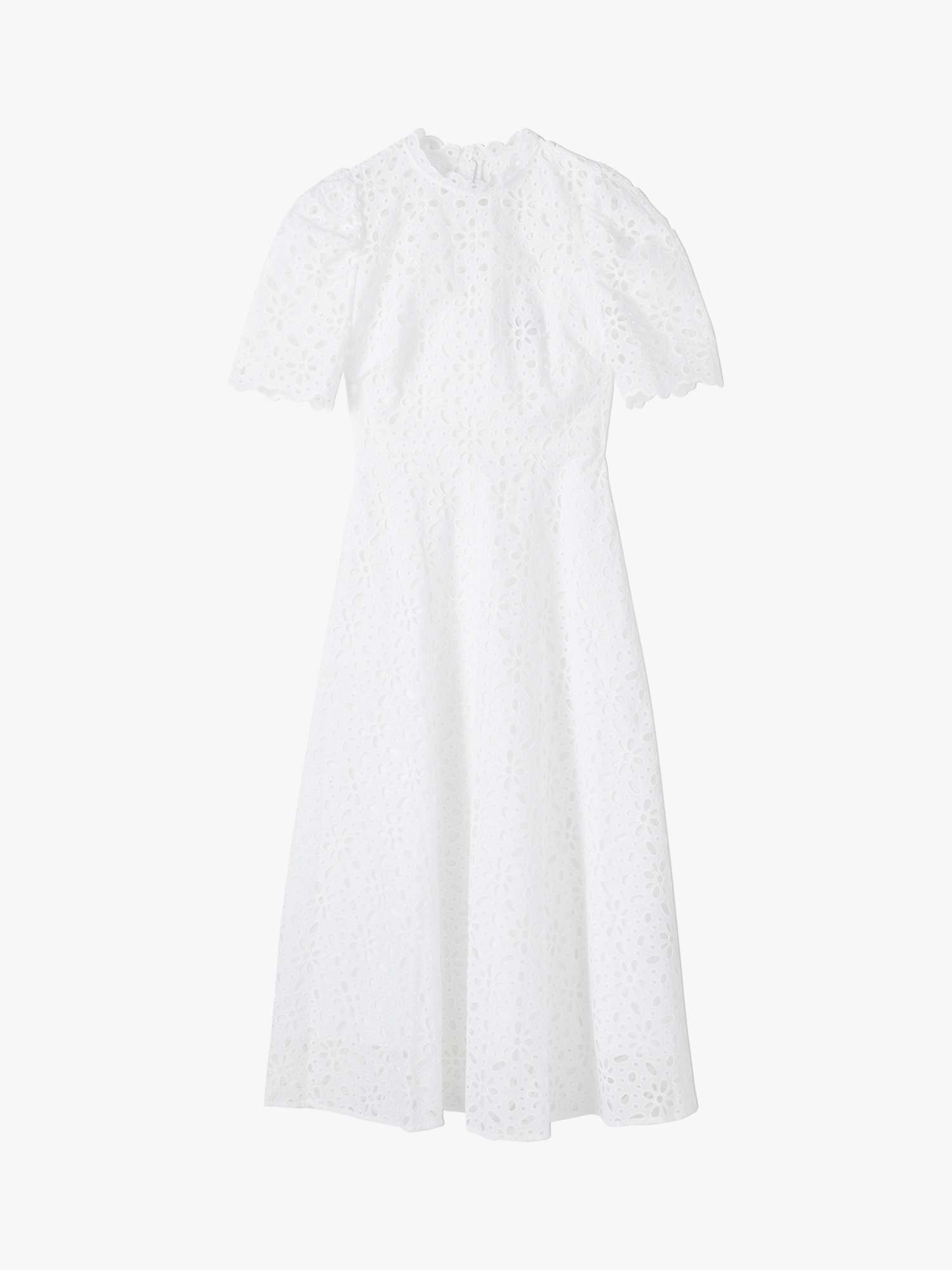 Buy L.K.Bennett Honor Broderie Anglaise Midi Dress, White Online at johnlewis.com